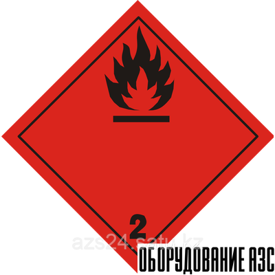 Знак "Класс 2. Легковоспламеняющиеся газы"