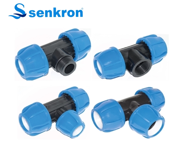 Тройник компрессионный от 20 до 110 размера Senkron